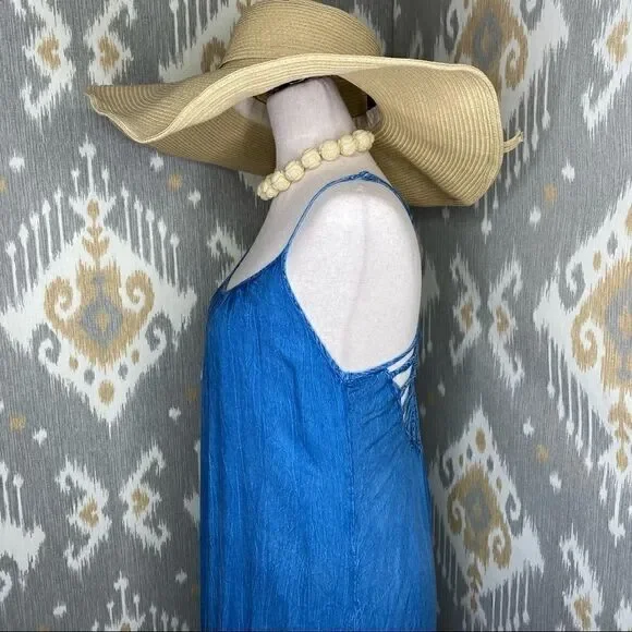 BOHO ME Blue Tie Dye Maxi Dress - Medium - Picture 9 of 13